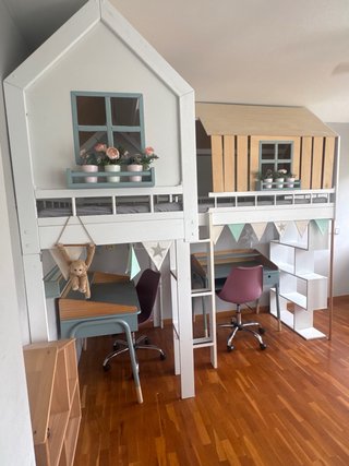 Camas Montessori tipo casa habitacion niñas