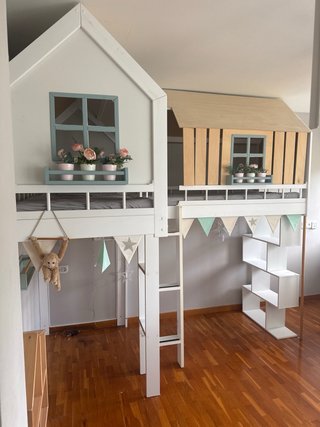 Camas Montessori tipo casa habitacion niñas
