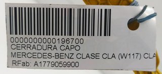 CERRADURA CAPO MERCEDES-BENZ CLASE CLA (W117) CLA 220 CDI (117.303)