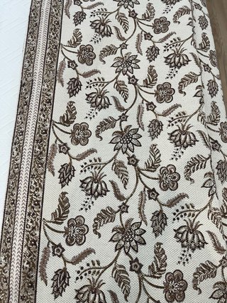 Alfombra Zara Home Algodón Floral Beige/Marrón