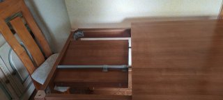 Mesa extensible madera y cristal 140+50x90