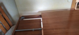 Mesa extensible madera y cristal 140+50x90