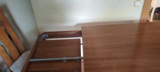 Mesa extensible madera y cristal 140+50x90