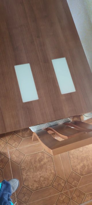 Mesa extensible madera y cristal 140+50x90