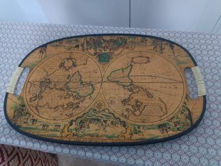 Bandeja Vintage Mapa del Mundo