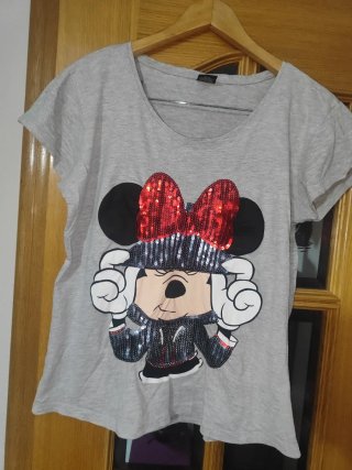 Camiseta Minnie Mouse lentejuelas XL