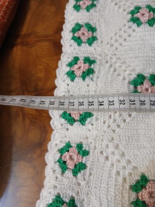 Bolso ganchillo flores rosa y blanco