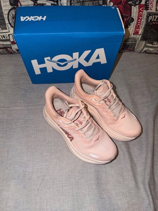 Hoka Bondi 9 zapatillas mujer beige/rosa