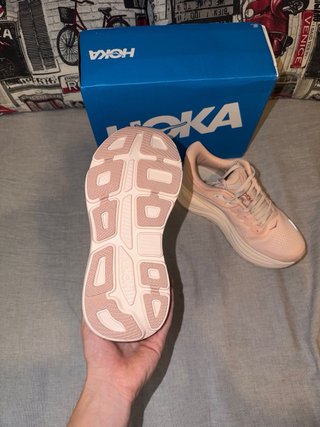 Hoka Bondi 9 zapatillas mujer beige/rosa