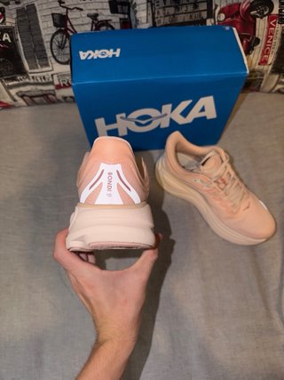 Hoka Bondi 9 zapatillas mujer beige/rosa