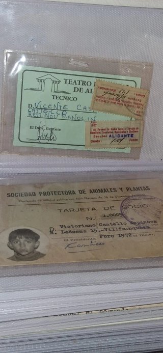 Álbum fotos  Documentos carnet Alicante etc