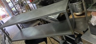 Estantería doble de acero inox fuerte 137x40
