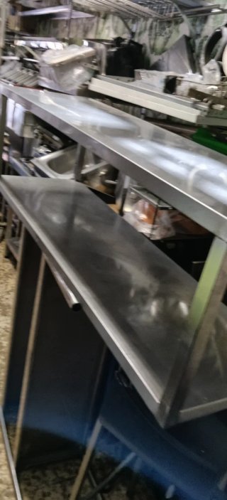 Estantería doble de acero inox fuerte 137x40