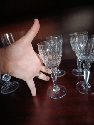 10 copas pequeñas de cristal para vino/xupito