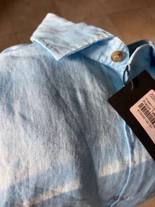 Camicia uomo lino azzurra