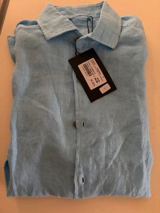 Camicia uomo lino azzurra