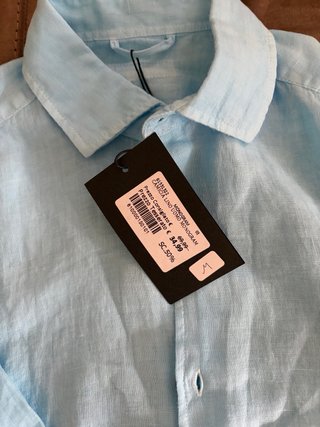 Camicia uomo lino azzurra