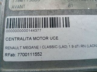 CENTRALITA MOTOR UCE RENAULT MEGANE I CLASSIC (LA0) 1.9 dTi RN (LAON)