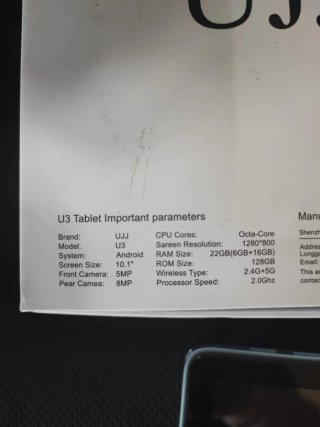 Tablet UJJ U3 - Display Danneggiato