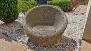 Mobiliario de mimbre para exterior