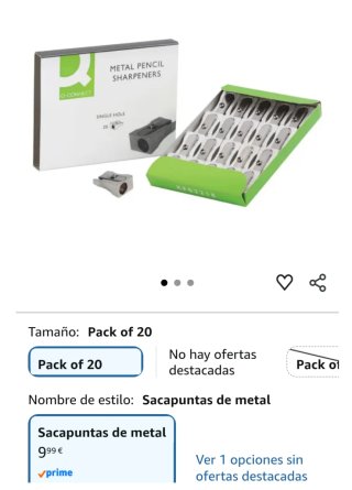 Nuevos!!! Caja 20 Sacapuntas Metálicos Q-Connect