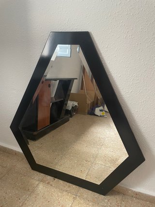 Espejo Eapejo Negro Hexagonal