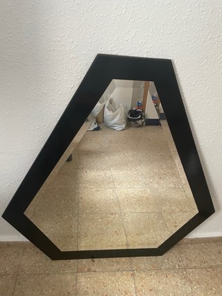 Espejo Eapejo Negro Hexagonal