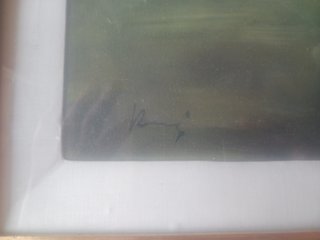 Quadro olio 'Casolare con fienile' 66x45