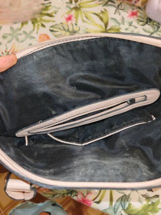 Bolso de mano mujer gris y rosa