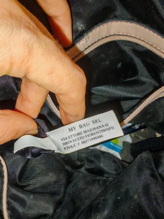 Bolso de mano mujer gris y rosa