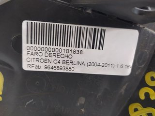 FARO DERECHO CITROEN C4 BERLINA 1.6 16V HDi FAP