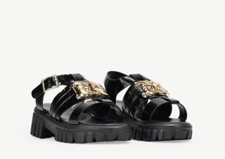 Sandalias Bosanova negras detalle dorado T.39 NUEV