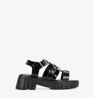 Sandalias Bosanova negras detalle dorado T.39 NUEV