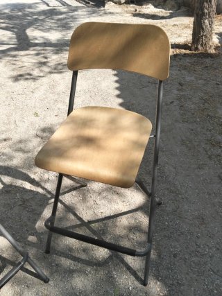 Taburetes altos plegables madera y metal