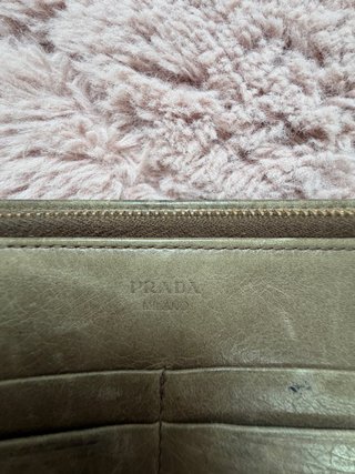 Portafoglio Prada Grigio Verde