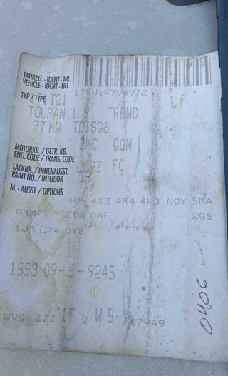 Airbag delantero derecho volkswagen 346188 touran