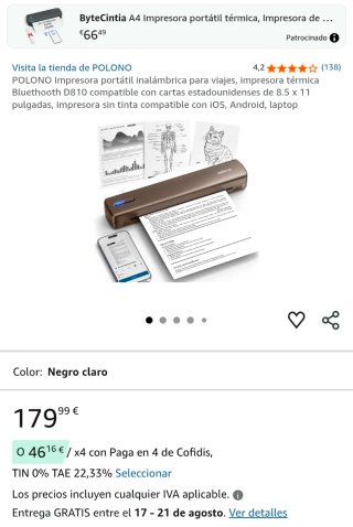Impresora Portátil Polono D810