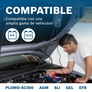 Cargador Batería Bosch C30 6V/12V Coche Moto