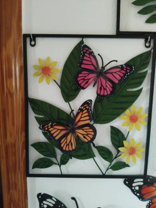 Decoración pared mariposas y pájaro