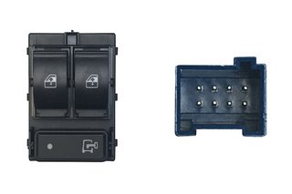 Interruptor Puerta Delantero Izquierdo+ Bloqueo Puerta (Logo Llave) Gris (2 Botones ) 8 Pins para Citroen JUMPER 2006, Fiat DUCATO 2006 y Peugeot BOXER 2006