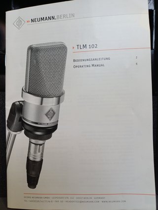Microfono condensatore tlm102 newmann, come nuovo