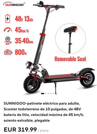 Patinete Eléctrico Todoterreno / SUNNIGOO