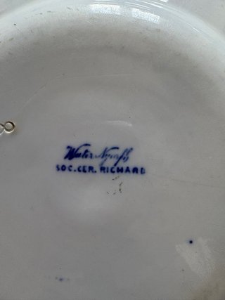 4 Piatti decorati Ninfee Blu