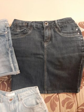2 Pantalones y 1 Falda Vaquera