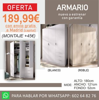 Armario blanco de madera envio