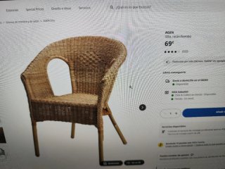 2 Sillas Agen Ikea Mimbre Madera