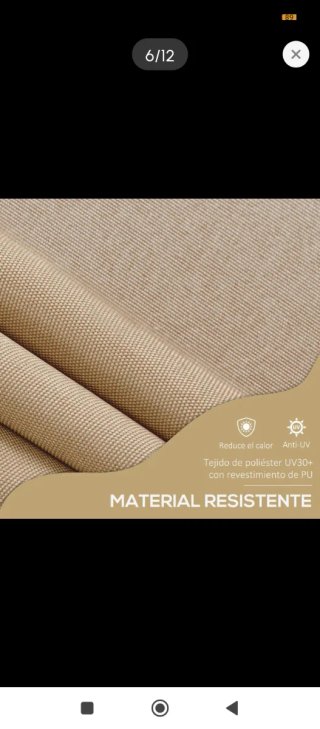 Toldo retráctil beige para jardín