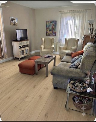 Dos sillones orejeros beige