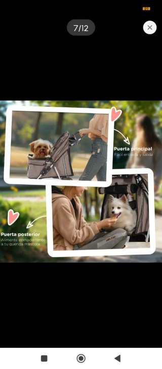 Carrito Plegable para Mascotas Marrón