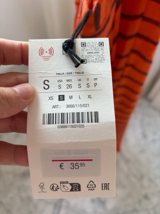 Vestido Zara Naranja Rayas